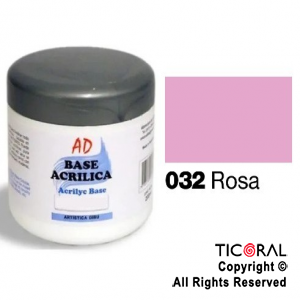 BASE ACRILICA AD 032 ROSA 200ML X 3 UNIDADES